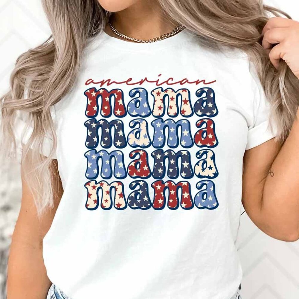 American Mama TShirt, Patriotic Tee Shirts, Family 4th of July Shirts